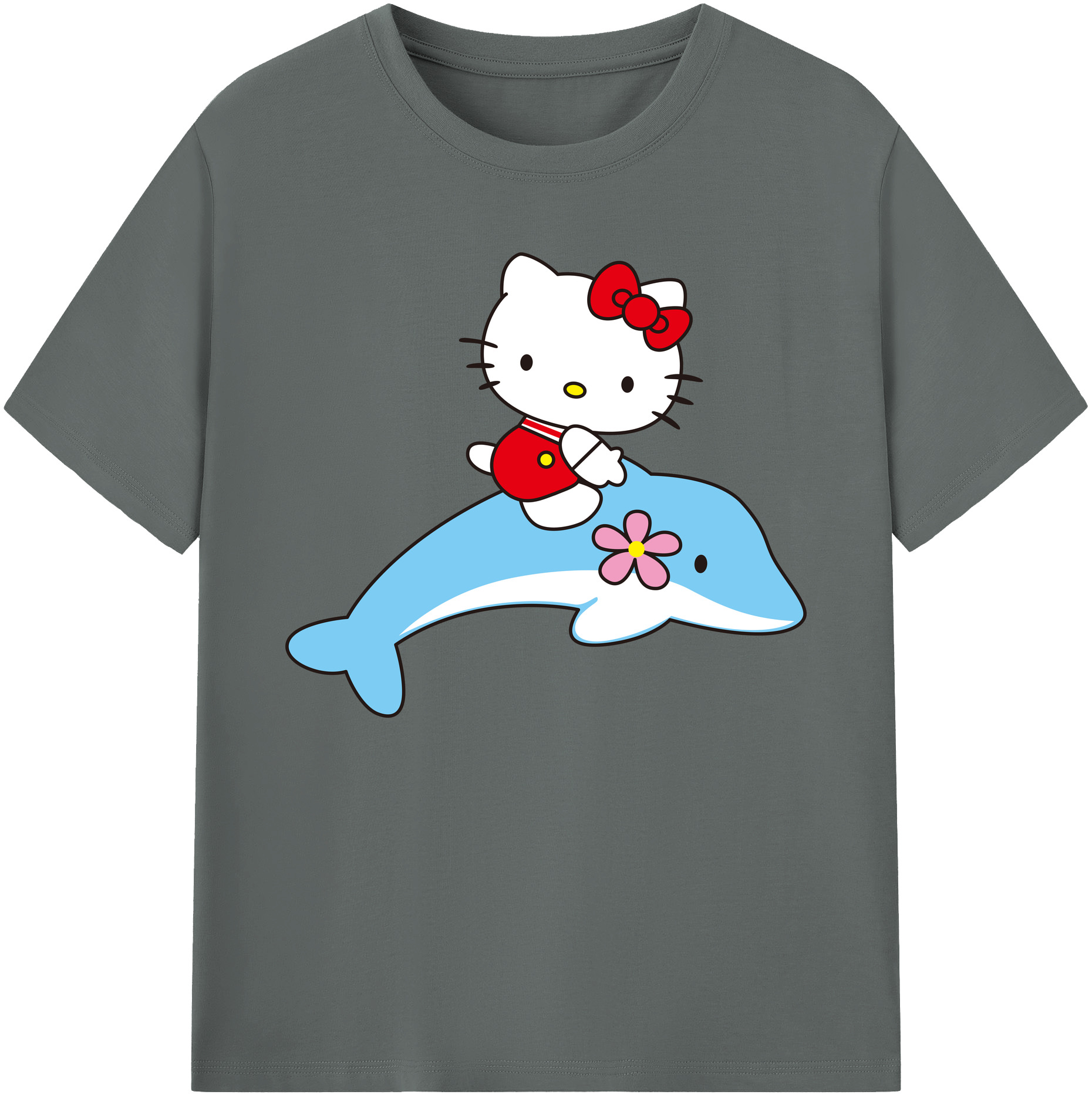 （画像用） Hello Kitty ハローキティ 綿100％ メンズ半袖Tシャツ｜肌触りやわらか＆通気性